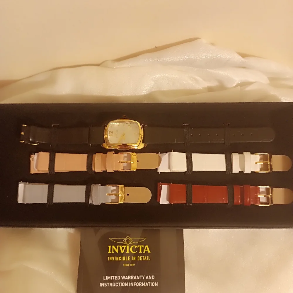 Invicta Special addition black brown white gray tan band women's watch